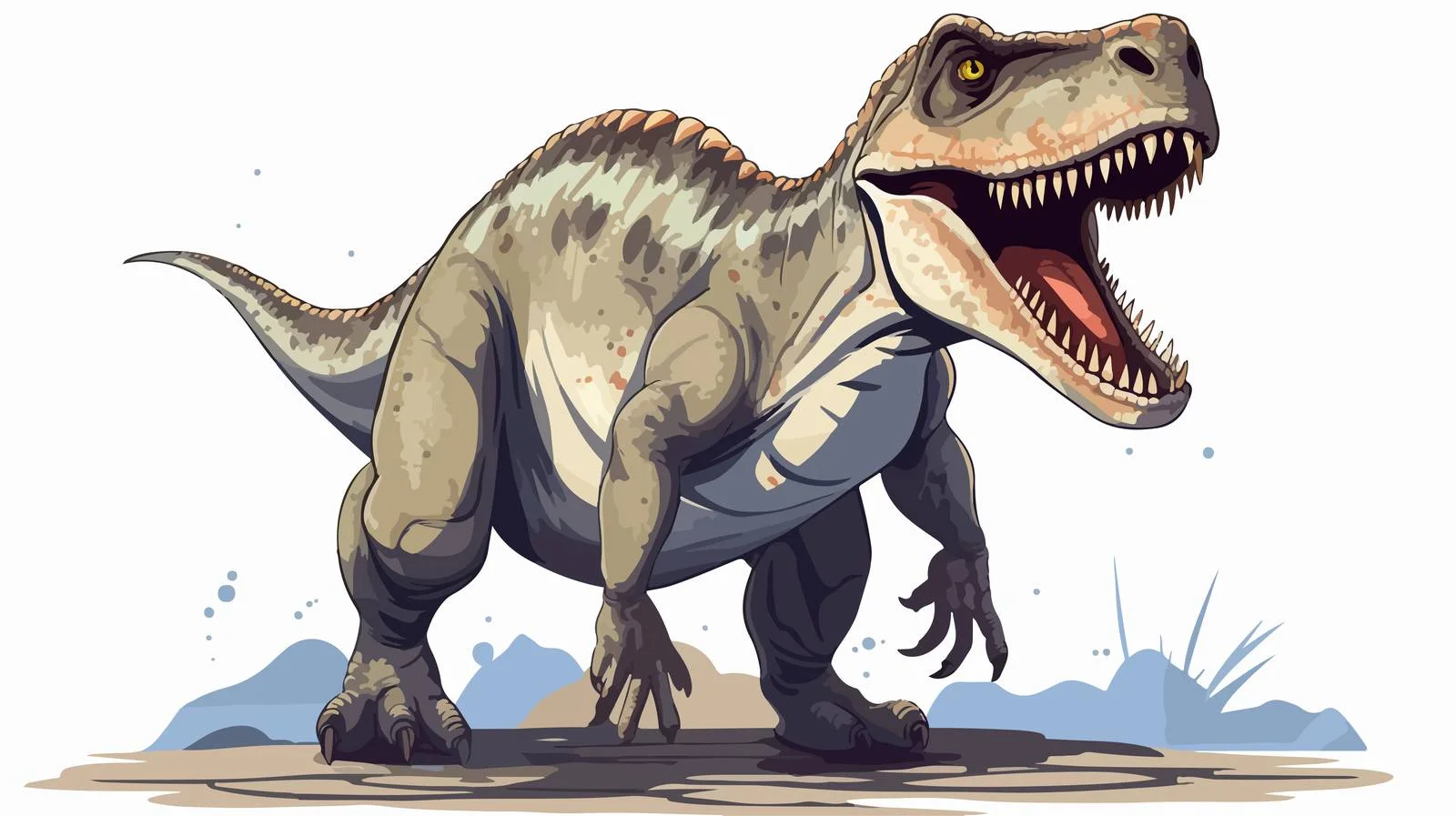 Retro Cartoon Dinosaur Illustration — free download from Dotvec