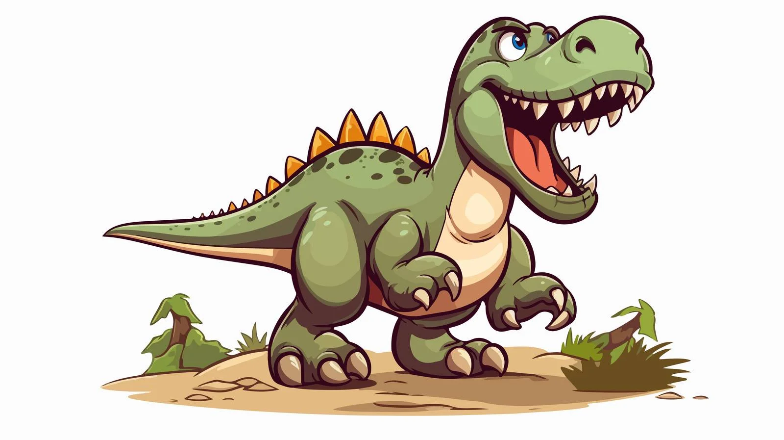 Retro Cartoon Dinosaur Illustration — free download from Dotvec