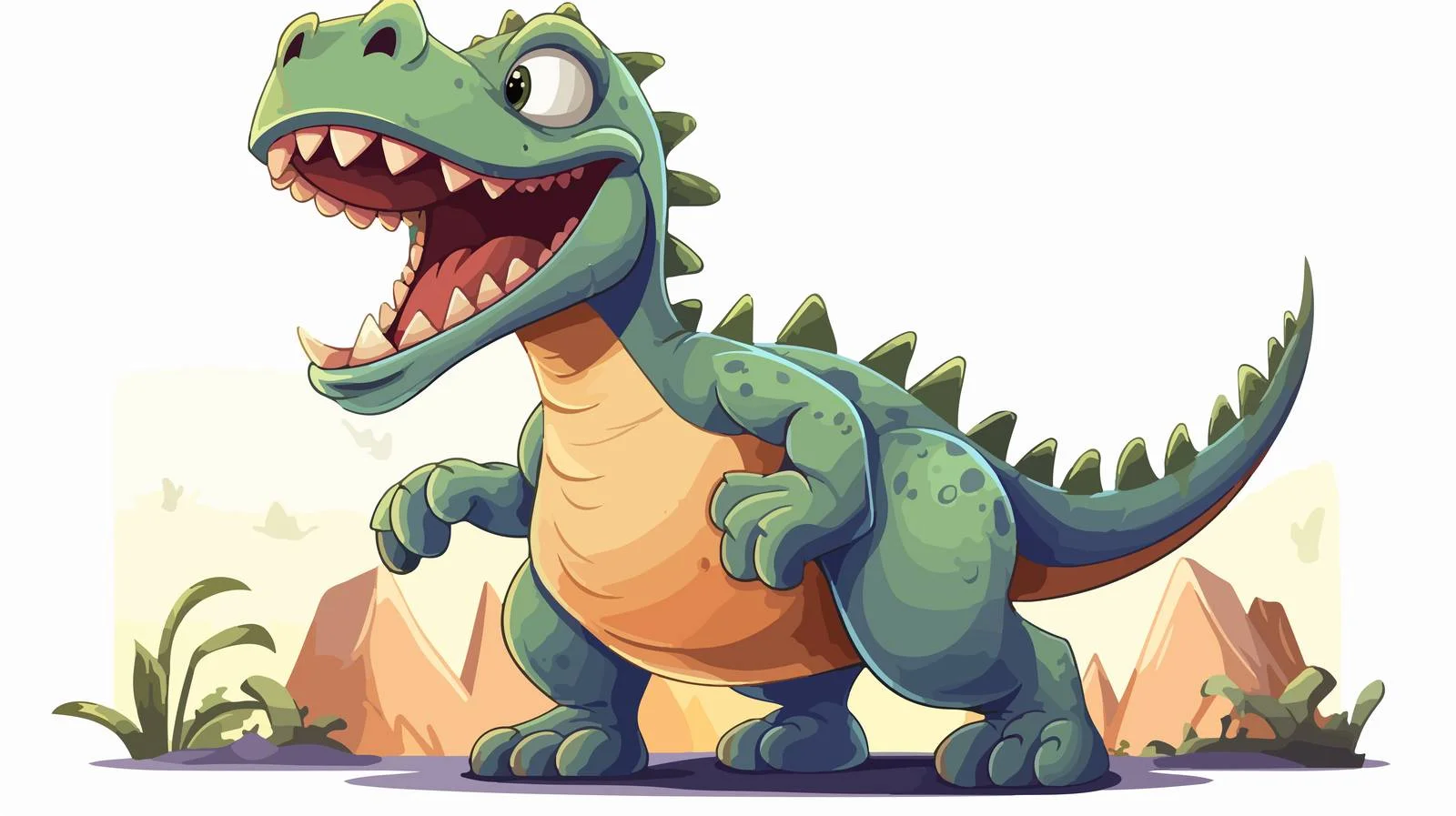 Retro Cartoon Dinosaur Vector Illustration — free download from Dotvec