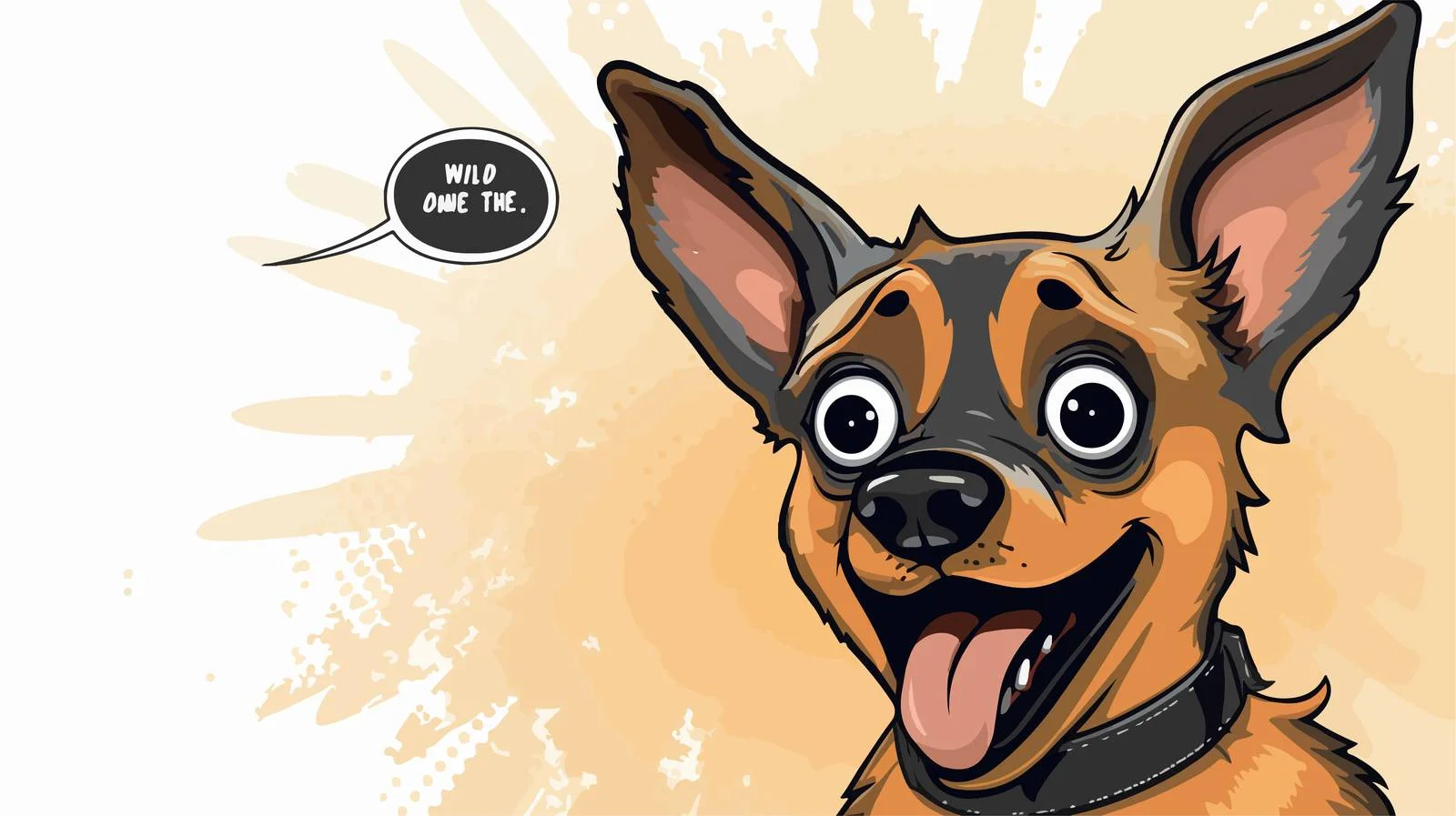 Vintage Cartoon Dog Speech Bubble Illustration — free download from Dotvec
