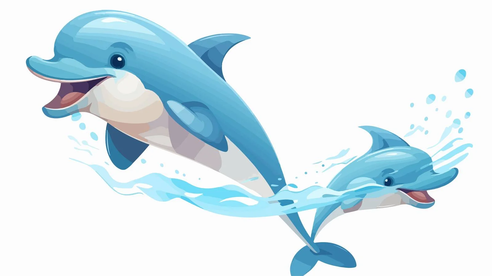 Retro Cartoon Dolphin Illustration — free download from Dotvec