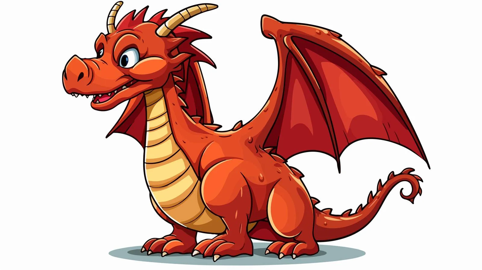 Retro Cartoon Dragon Vector Illustration — free download from Dotvec