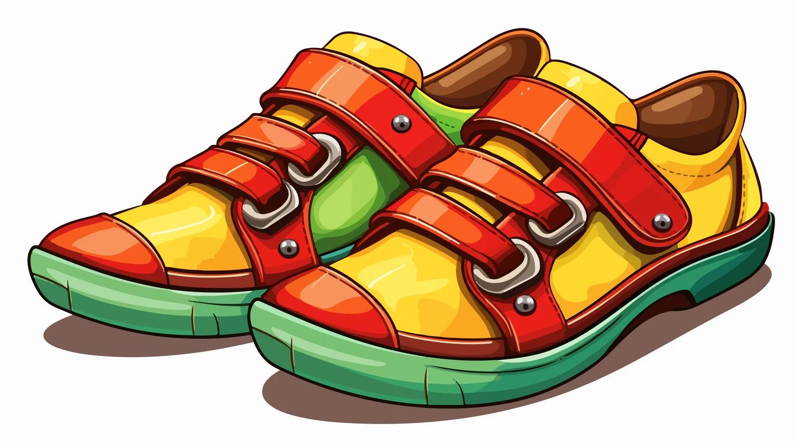 Retro Cartoon Elf Shoes Vector Illustration — free download from Dotvec
