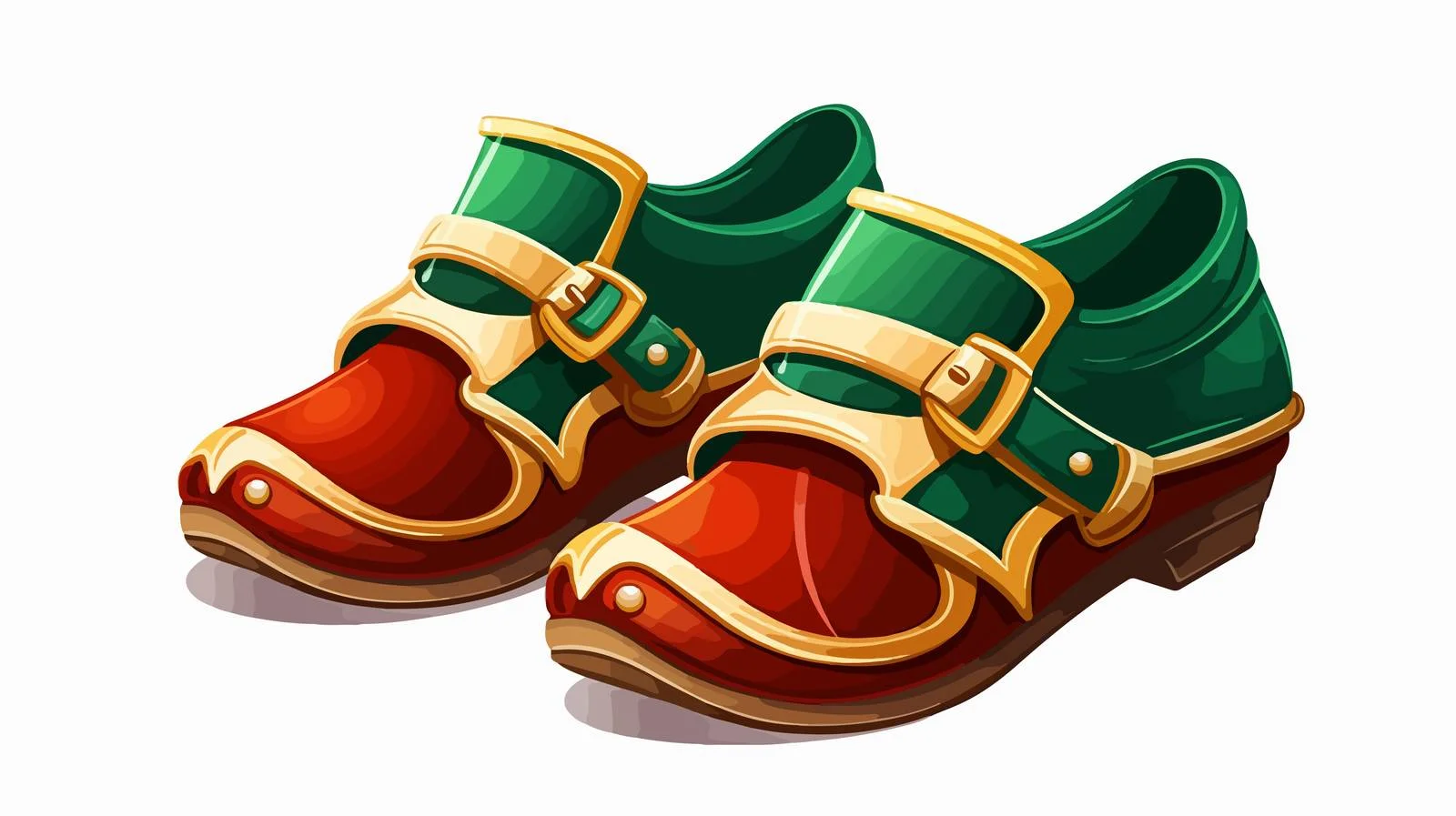 Retro Cartoon Elf Shoes Vector Illustration — free download from Dotvec