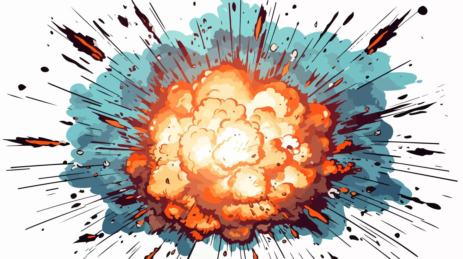 Vintage Exploding Cartoon Bomb Illustration — free download from Dotvec