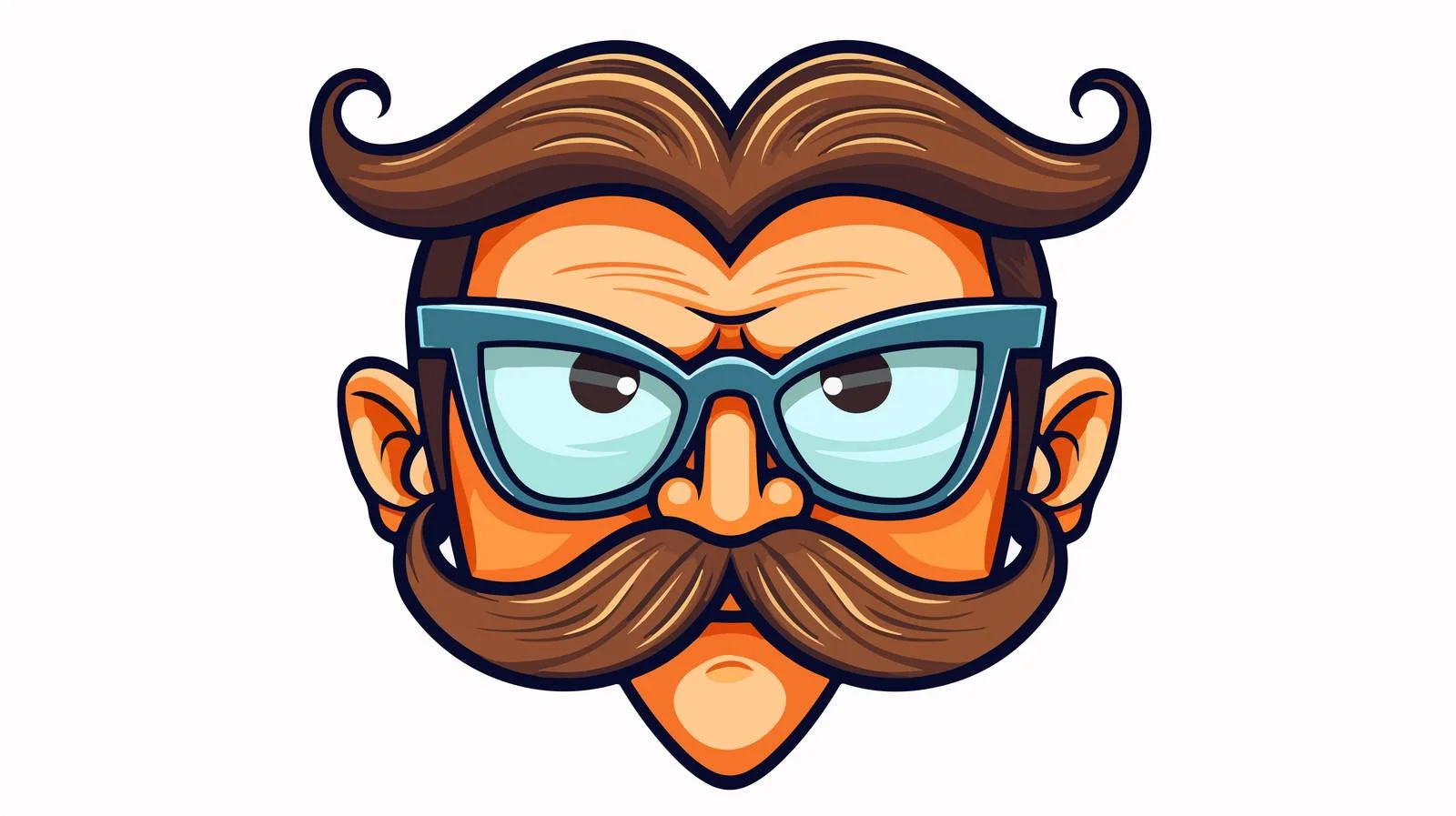 Retro Cartoon Face Symbol Illustration — free download from Dotvec