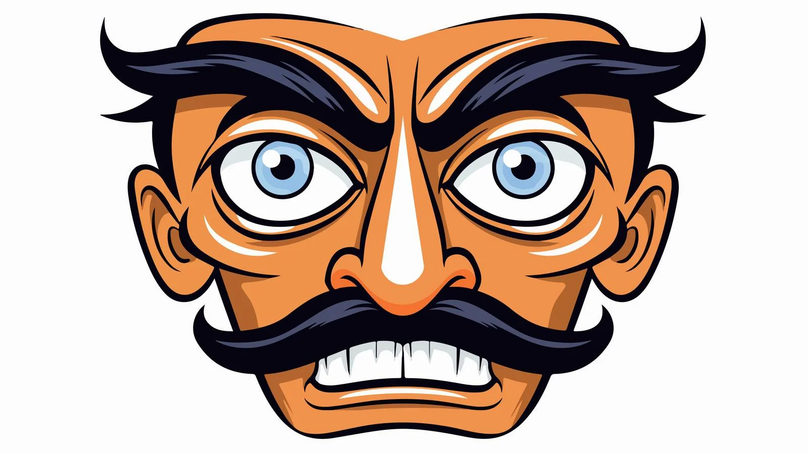 Retro Cartoon Face Symbol Illustration — free download from Dotvec