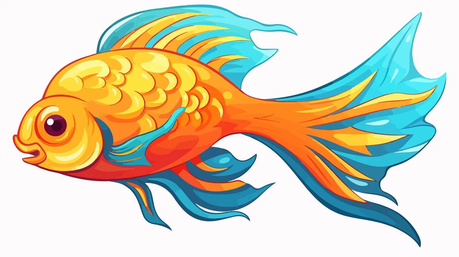 Retro Cartoon Fish Illustration — free download from Dotvec