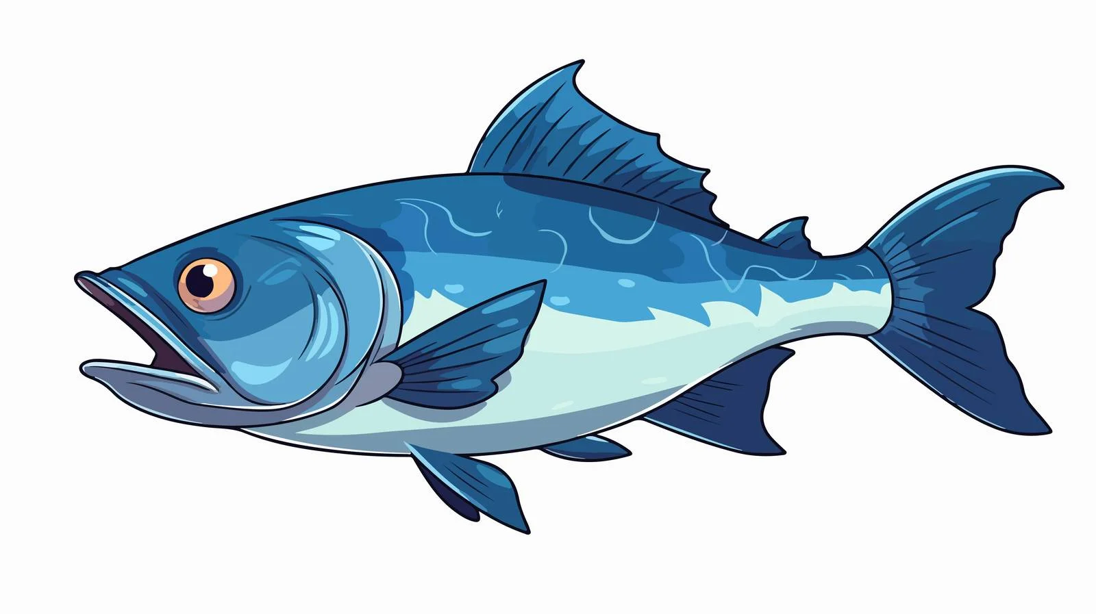 Retro Cartoon Fish Illustration — free download from Dotvec