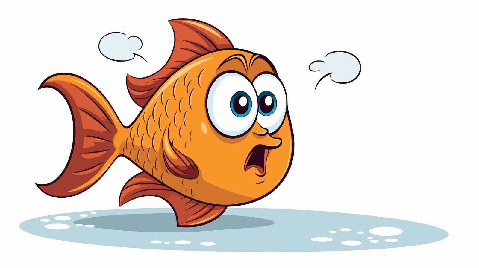 Vintage Cartoon Fish with Thought Bubble — free download from Dotvec
