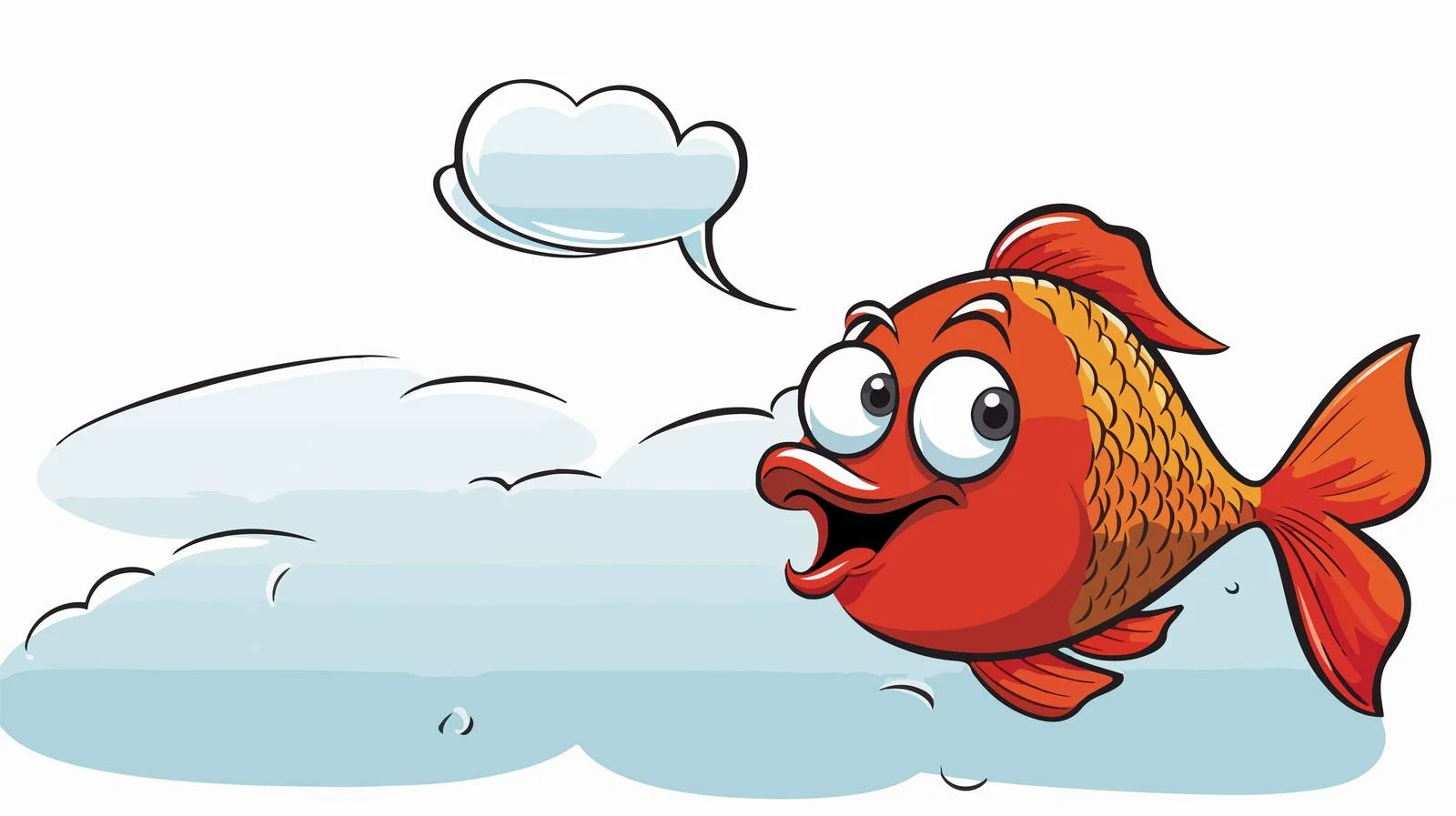 Whimsical Cartoon Fish Thought Bubble Illustration — free download from Dotvec