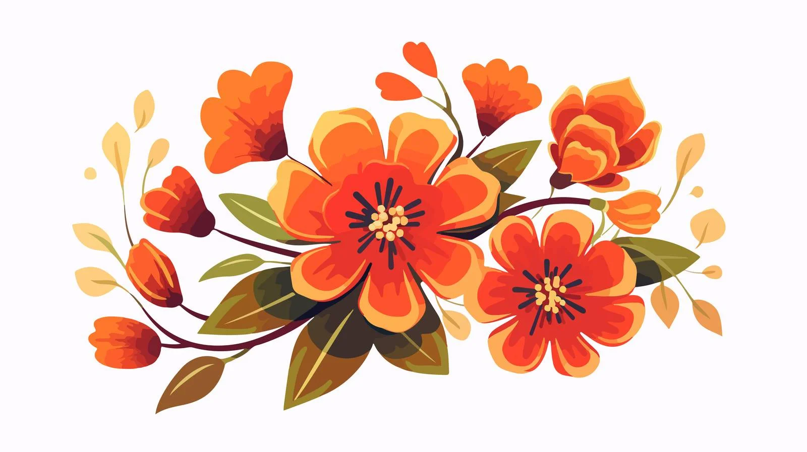 Retro Cartoon Flower Vector Illustration — free download from Dotvec
