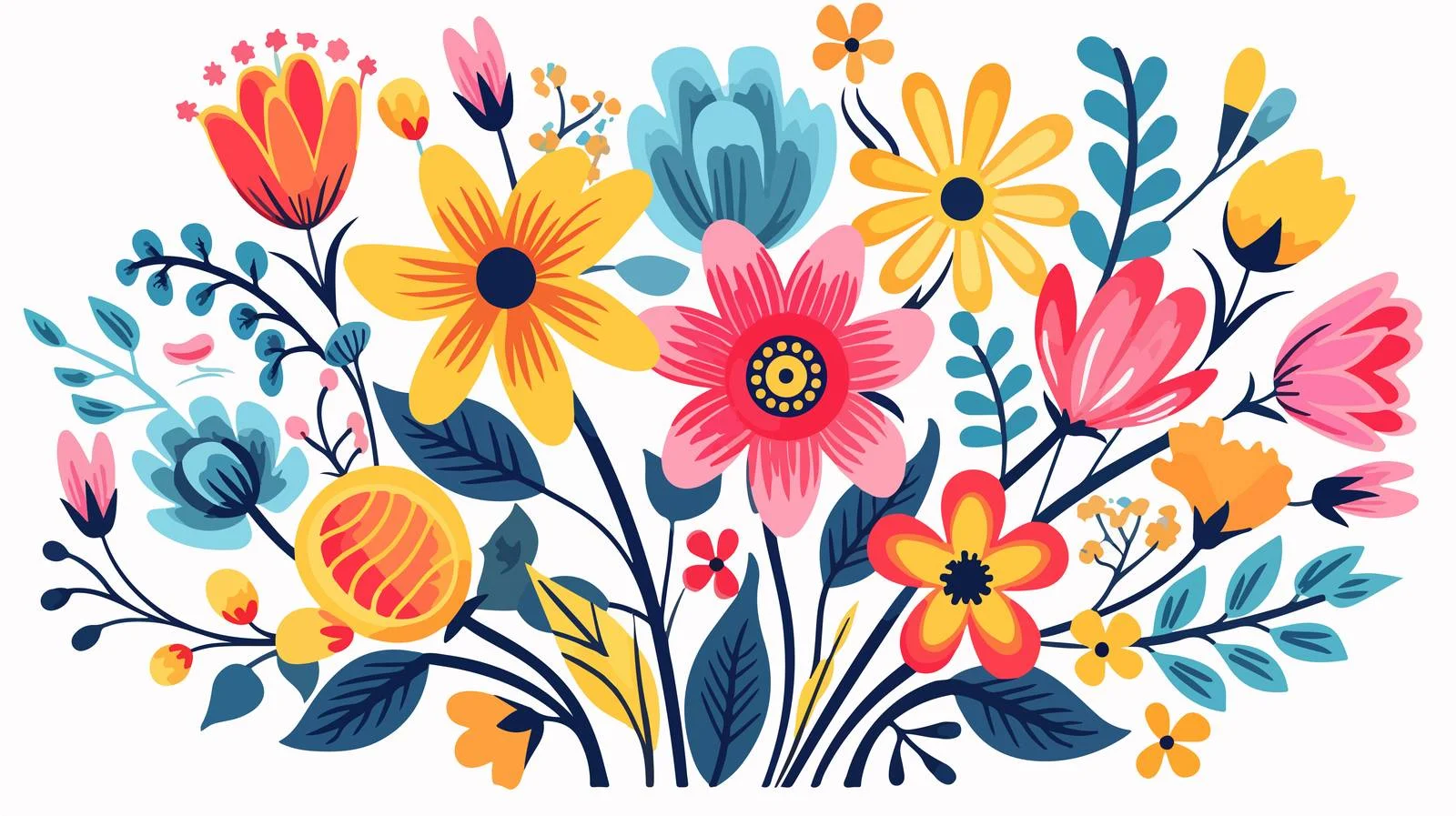 Retro Cartoon Flower Stock Vector Illustration — free download from Dotvec