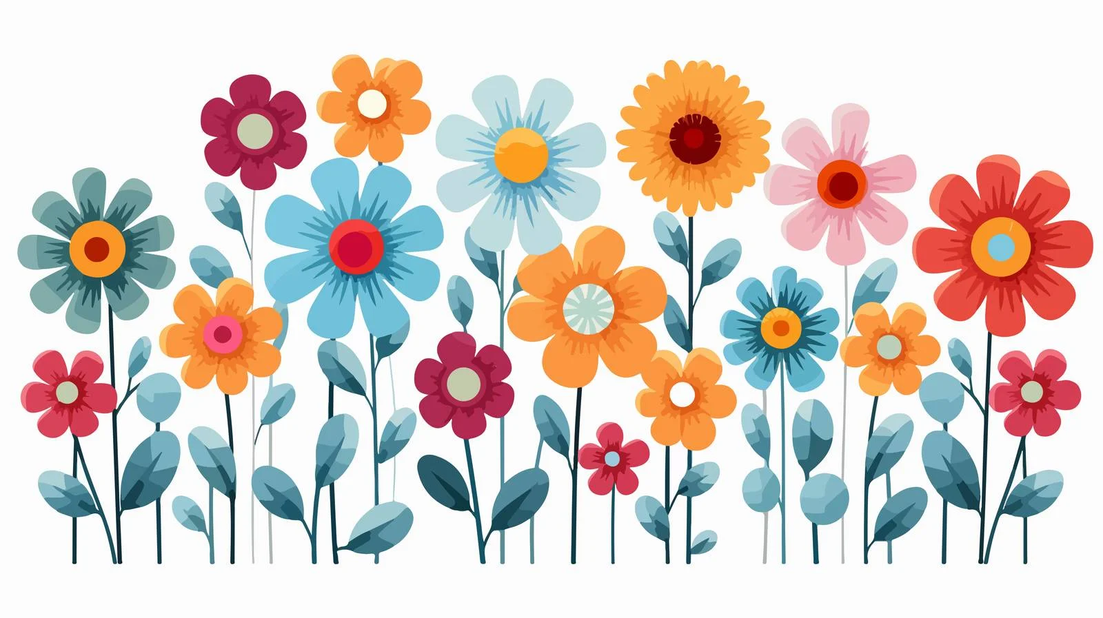 Vintage Cartoon Flower Vector Illustration — free download from Dotvec