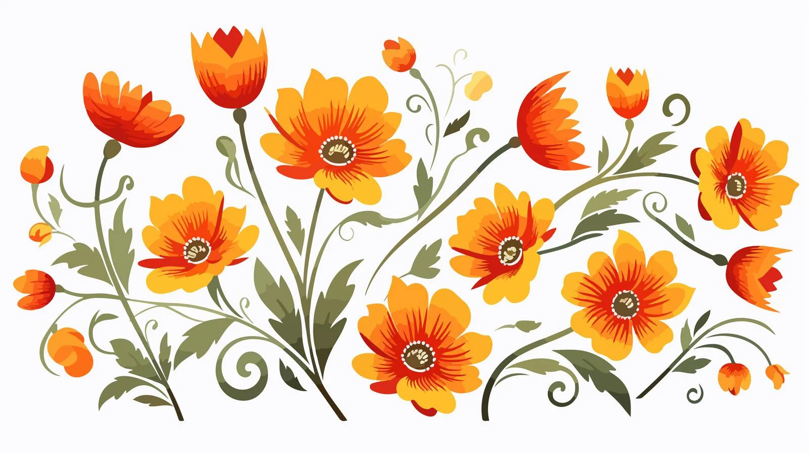 Retro Cartoon Flower Vector Illustration — free download from Dotvec