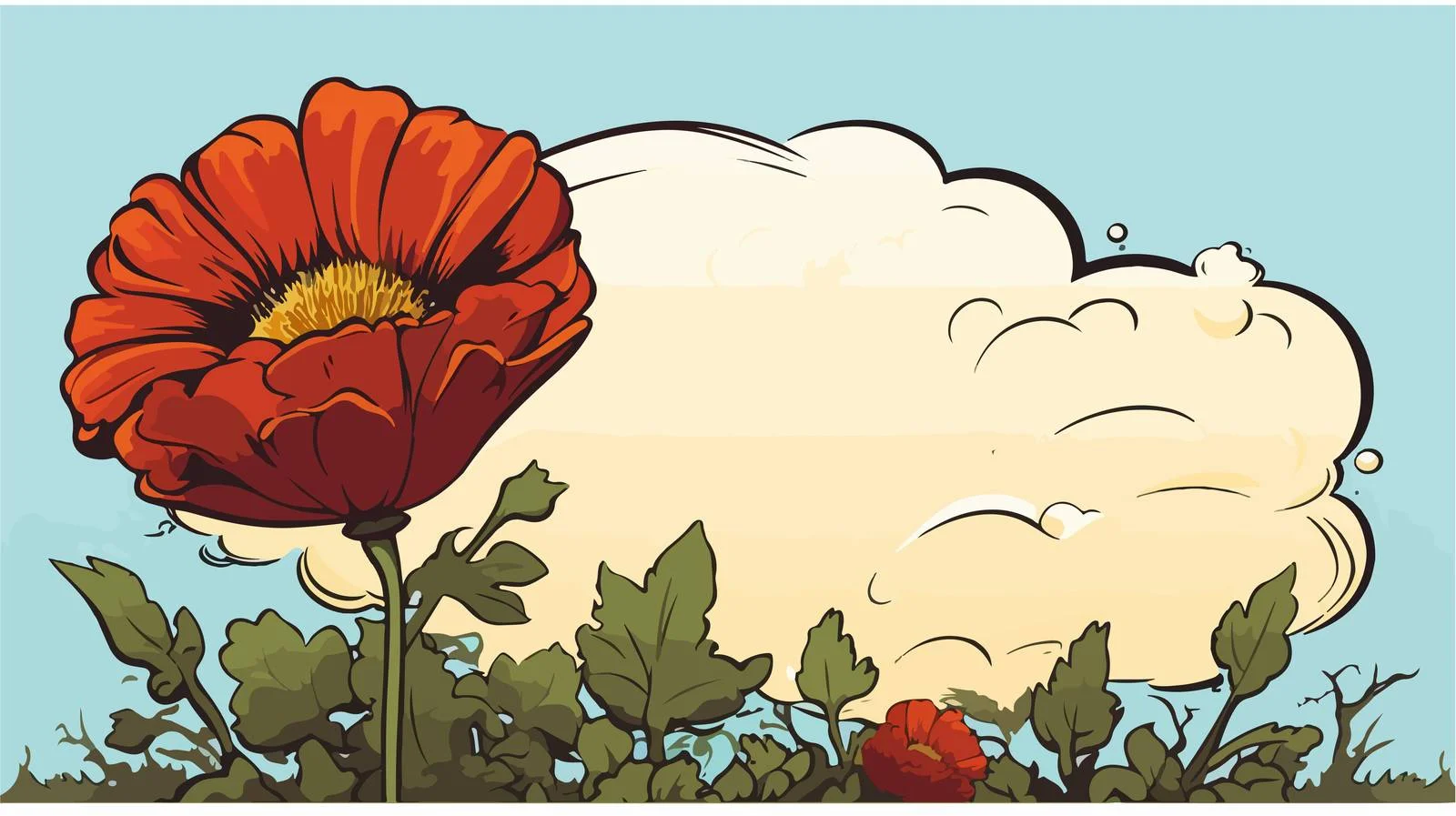 Vintage Flower Speech Bubble Vector Illustration — free download from Dotvec