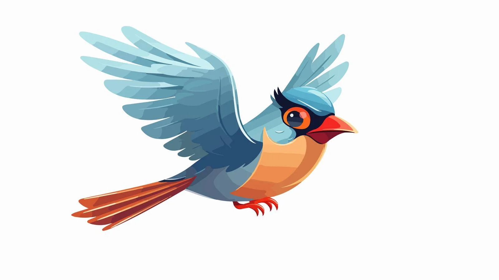 Retro Cartoon Flying Bird Vector Illustration — free download from Dotvec