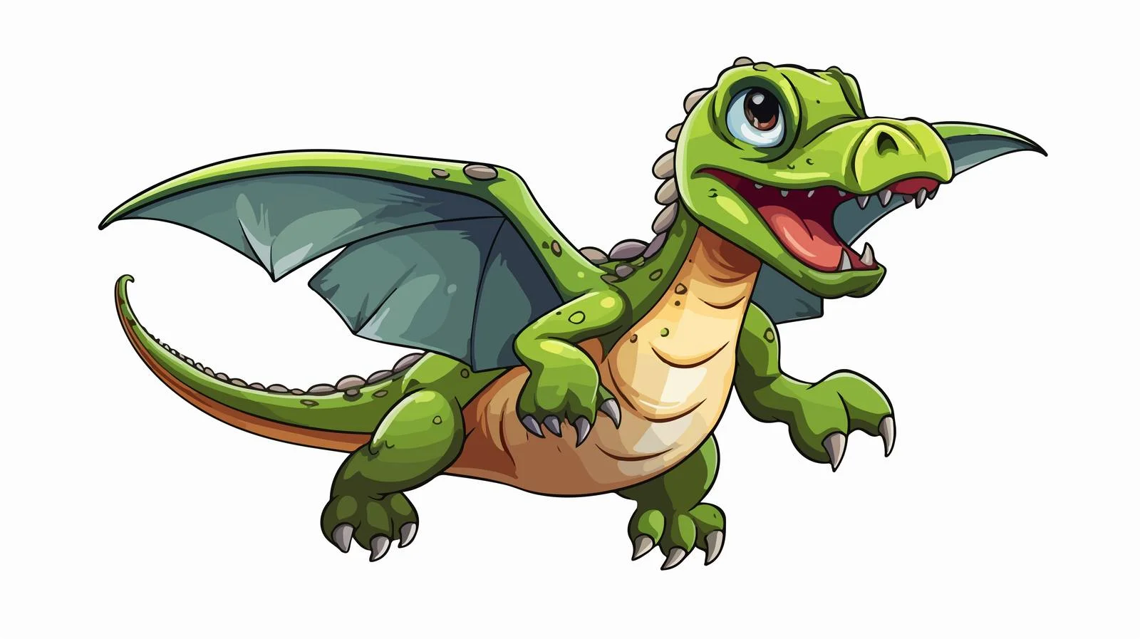 Retro Flying Dinosaur Vector Illustration — free download from Dotvec