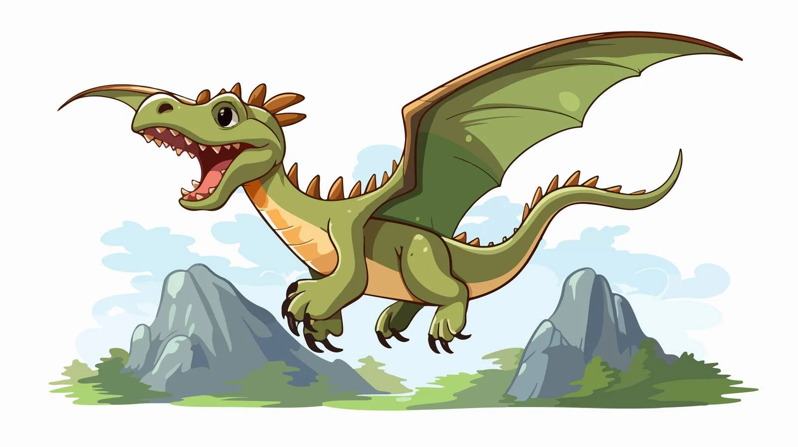 Flying Dinosaur Cartoon Vector Illustration — free download from Dotvec