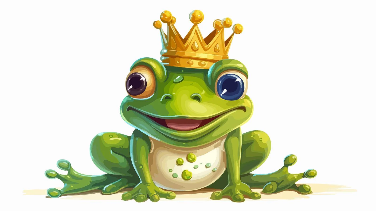 Retro Cartoon Frog Prince Vector Illustration — free download from Dotvec
