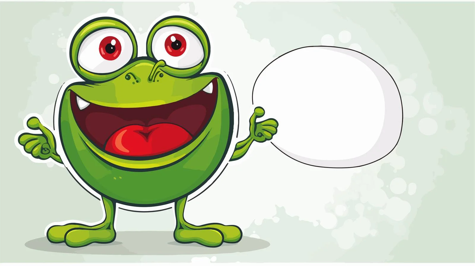 Retro Cartoon Frog with Speech Bubble — free download from Dotvec
