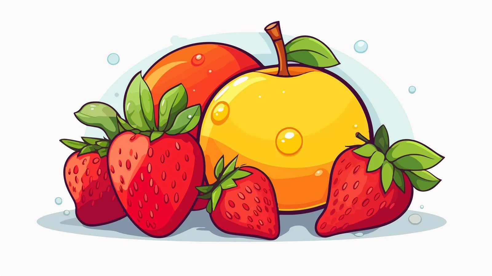 Vintage Cartoon Fruit Symbol Vector — free download from Dotvec