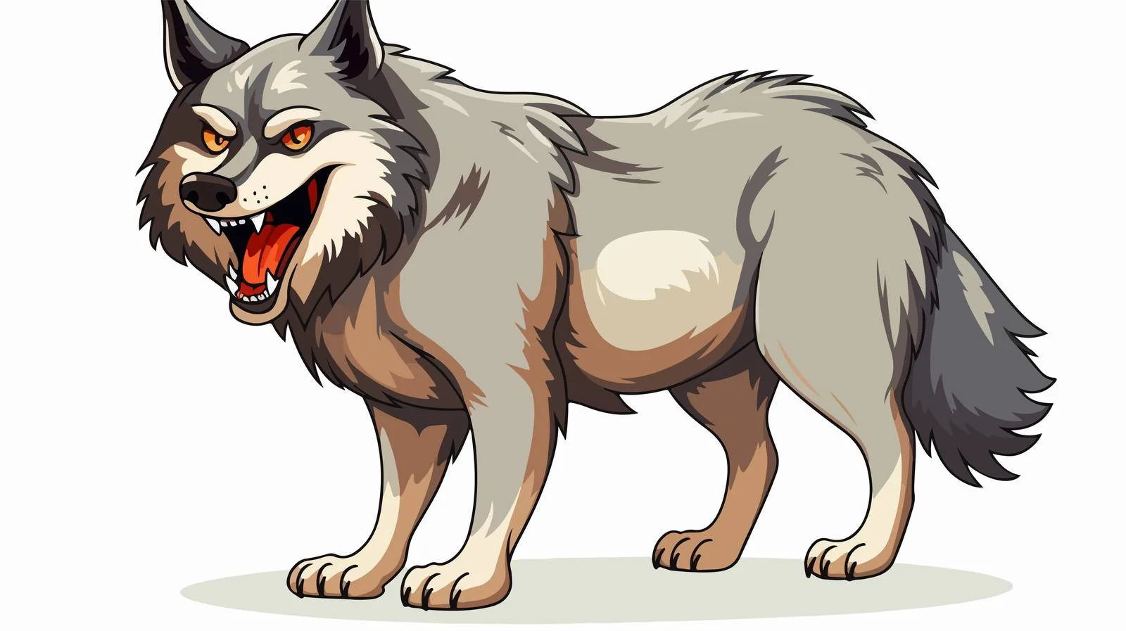 Whimsical Wolf Cartoon Illustration — free download from Dotvec