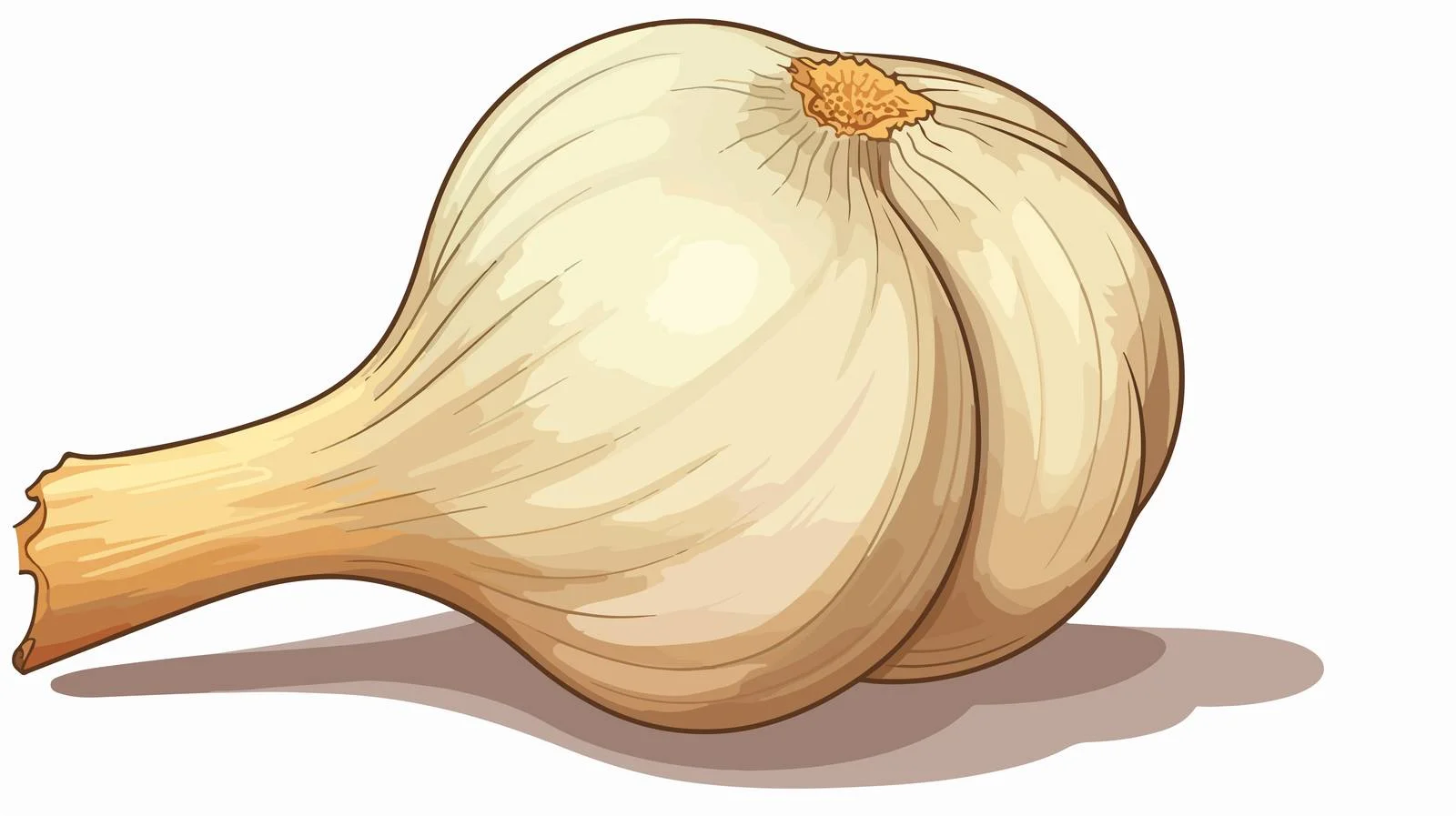 Vintage Cartoon Garlic Bulb Vector Illustration — free download from Dotvec