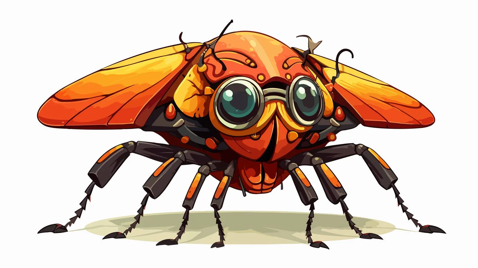 Vintage Giant Bug Cartoon Vector Illustration — free download from Dotvec
