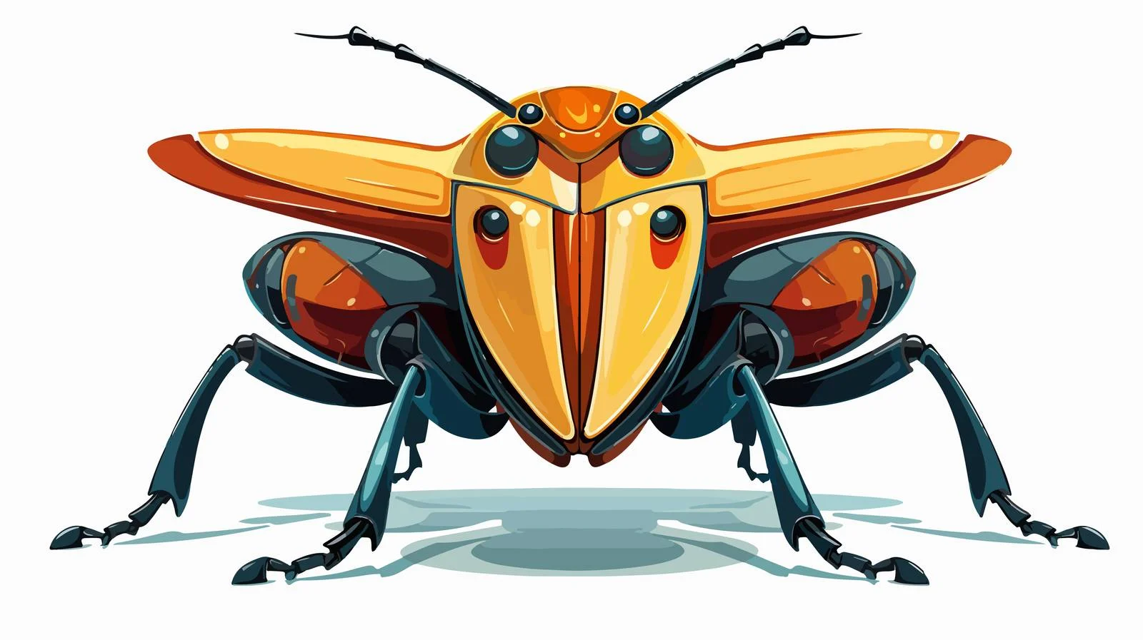 Vintage Giant Bug Cartoon Vector Illustration — free download from Dotvec
