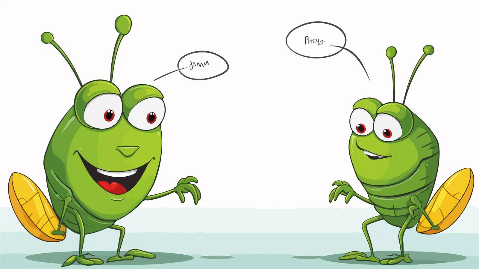 Whimsical Grasshopper with Speech Bubble — free download from Dotvec