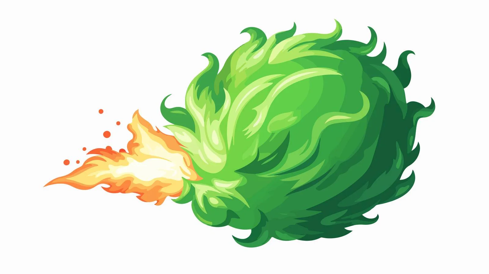 Vintage Green Fireball Stock Illustration – free flare image from Dotvec