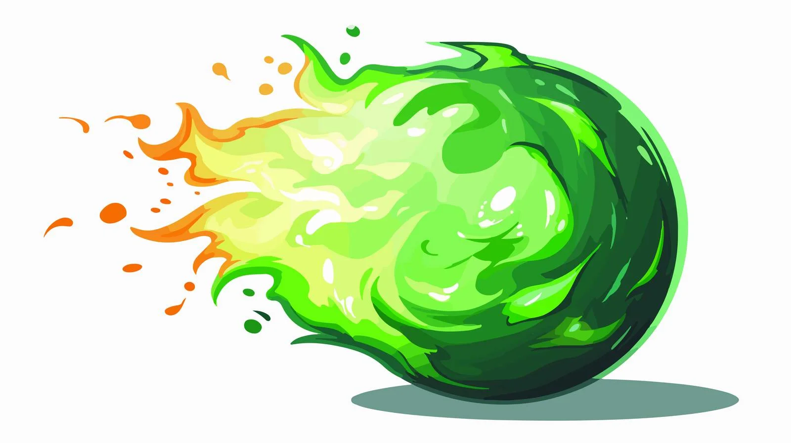 Retro Green Fireball Illustration — free download from Dotvec