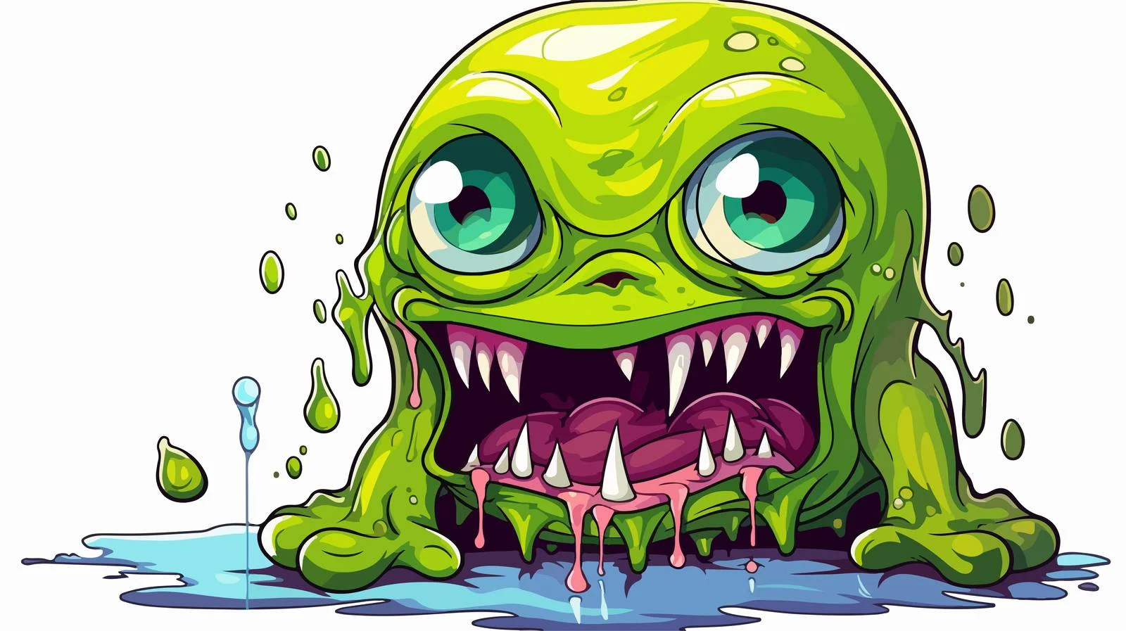 Retro Cartoon Slime Monster Vector Illustration — free download from Dotvec