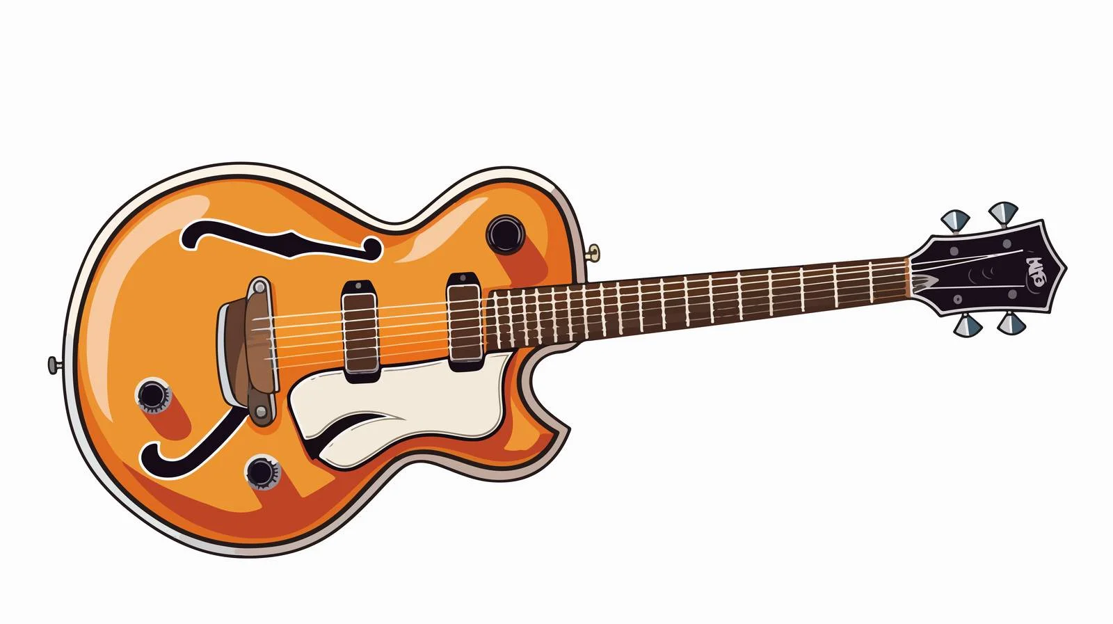 Retro Cartoon Guitar Stock Vector Illustration — free download from Dotvec