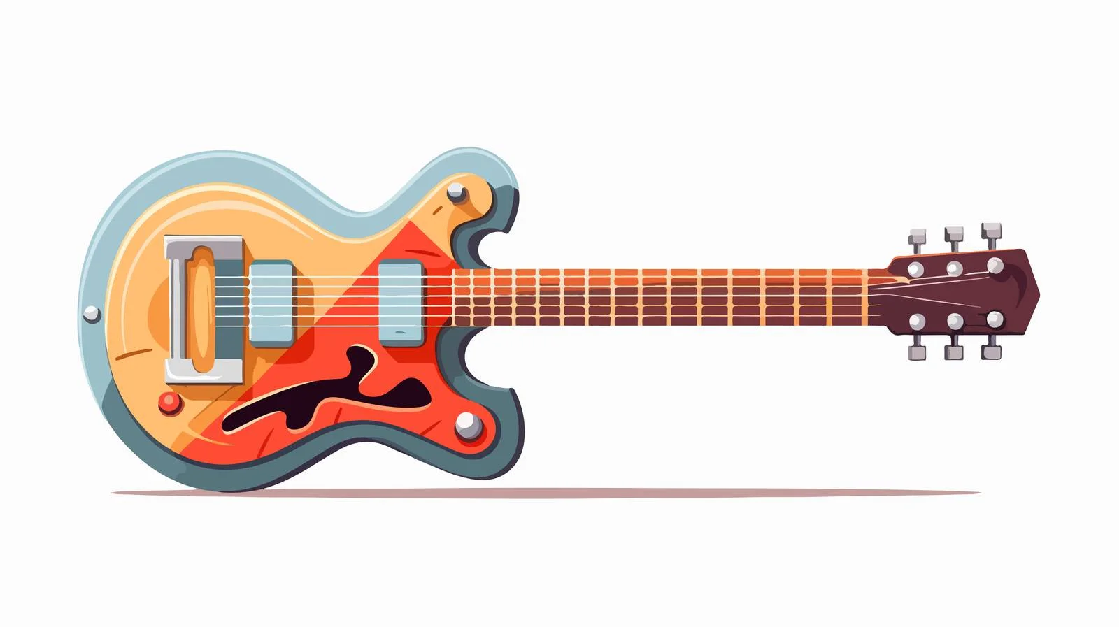 Vintage Cartoon Guitar Vector Illustration — free download from Dotvec