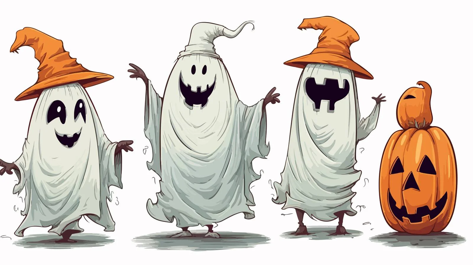 Retro Cartoon Halloween Spook Vector Illustration — free download from Dotvec