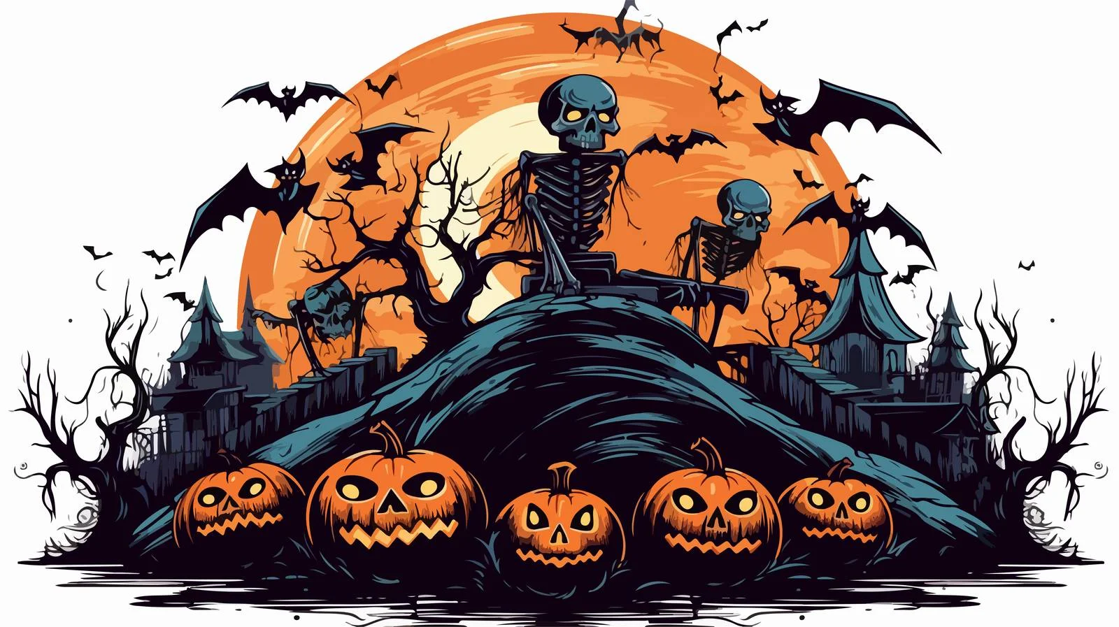 Vintage Halloween Cartoon Illustration — free download from Dotvec