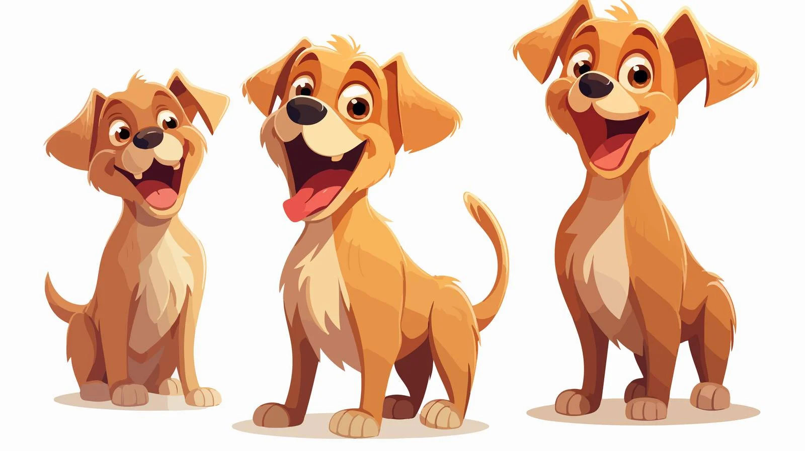 Retro Happy Dog Cartoon Vector Illustration — free download from Dotvec
