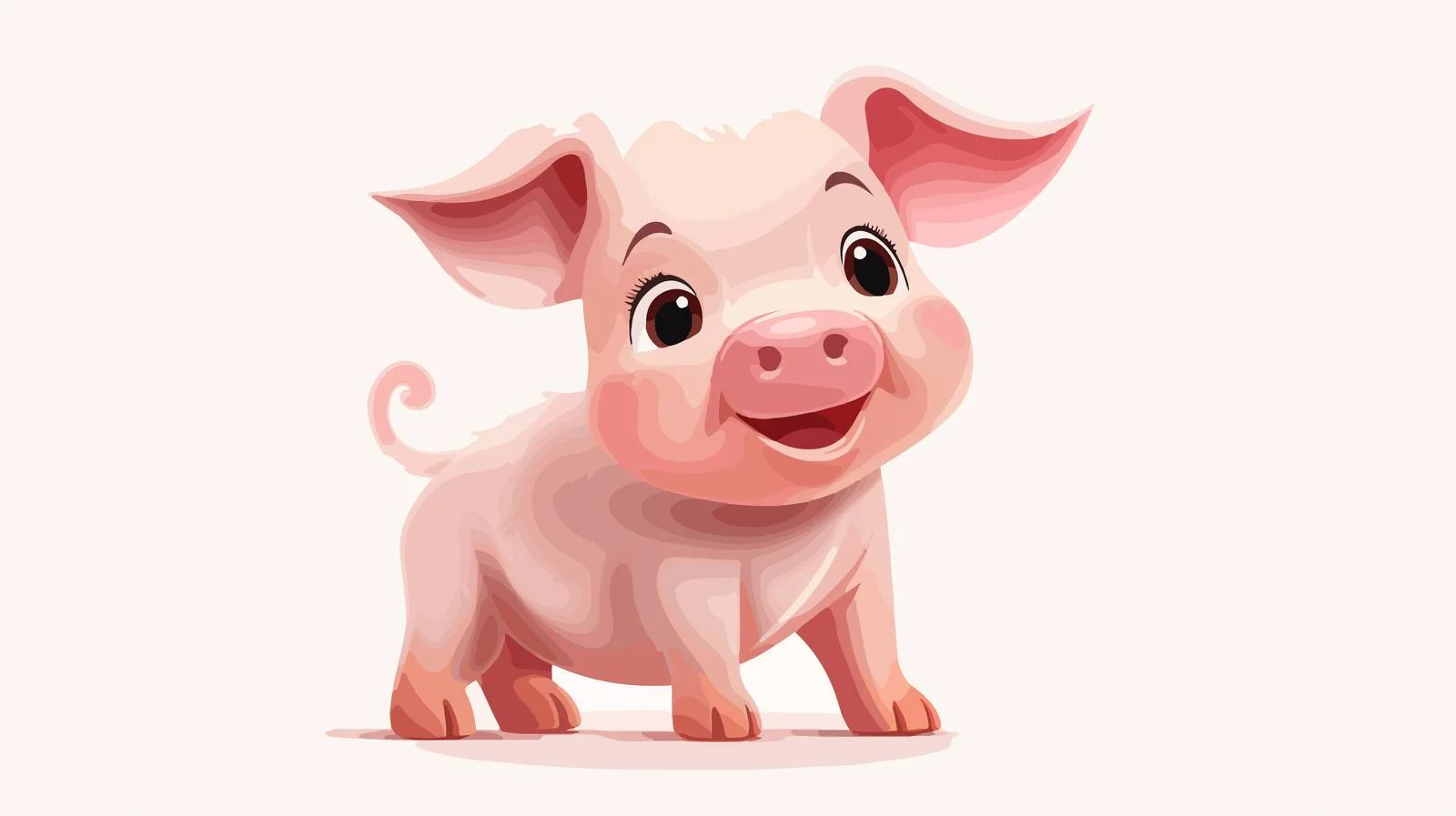 Retro Cartoon Happy Pig Vector Illustration — free download from Dotvec