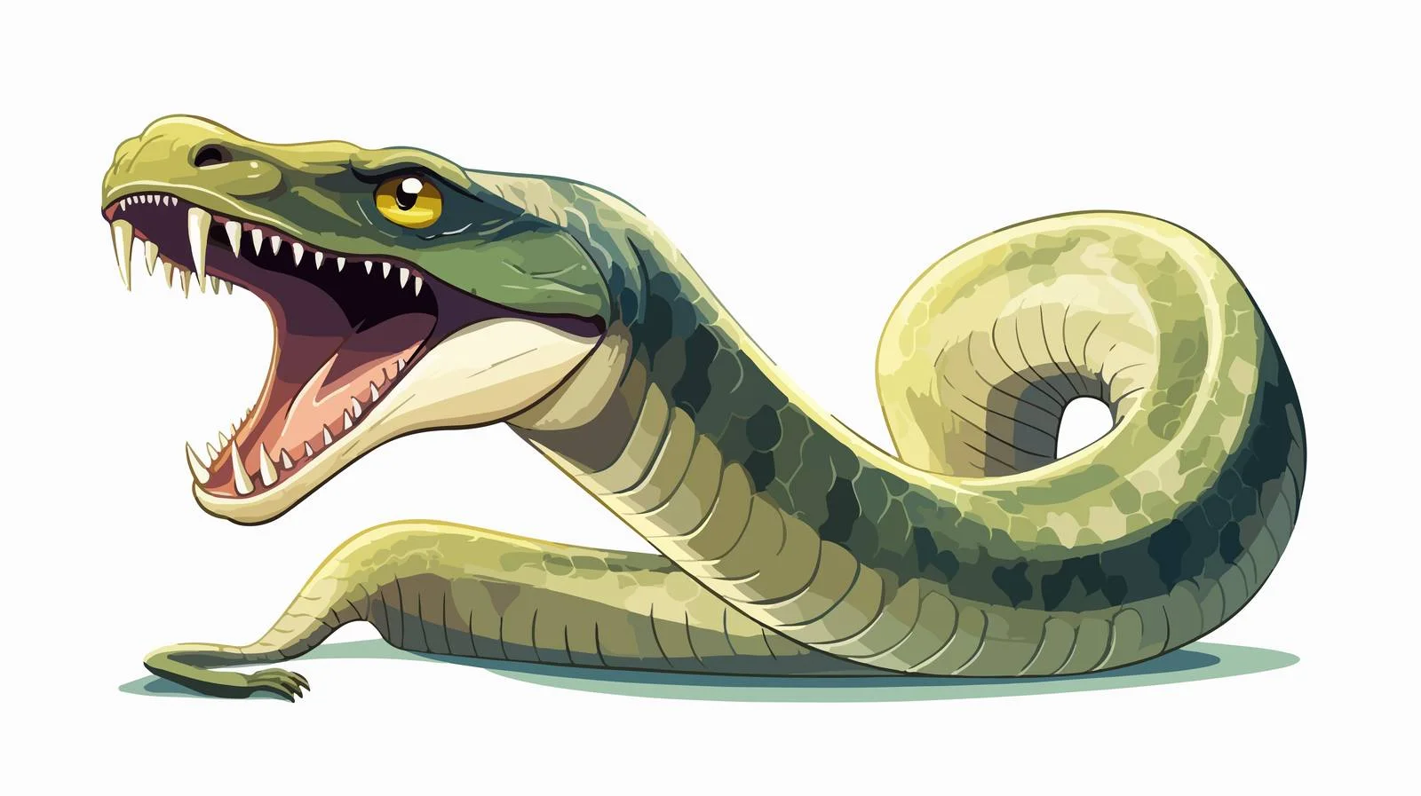 Vintage Cartoon Hissing Snake Vector — free download from Dotvec