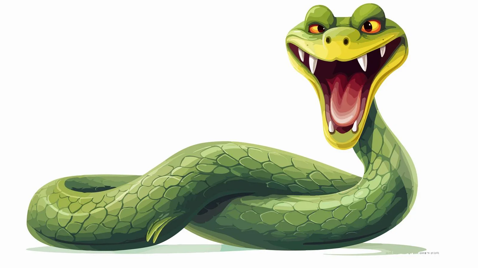 Vintage Cartoon Hissing Snake Vector Illustration — free download from Dotvec
