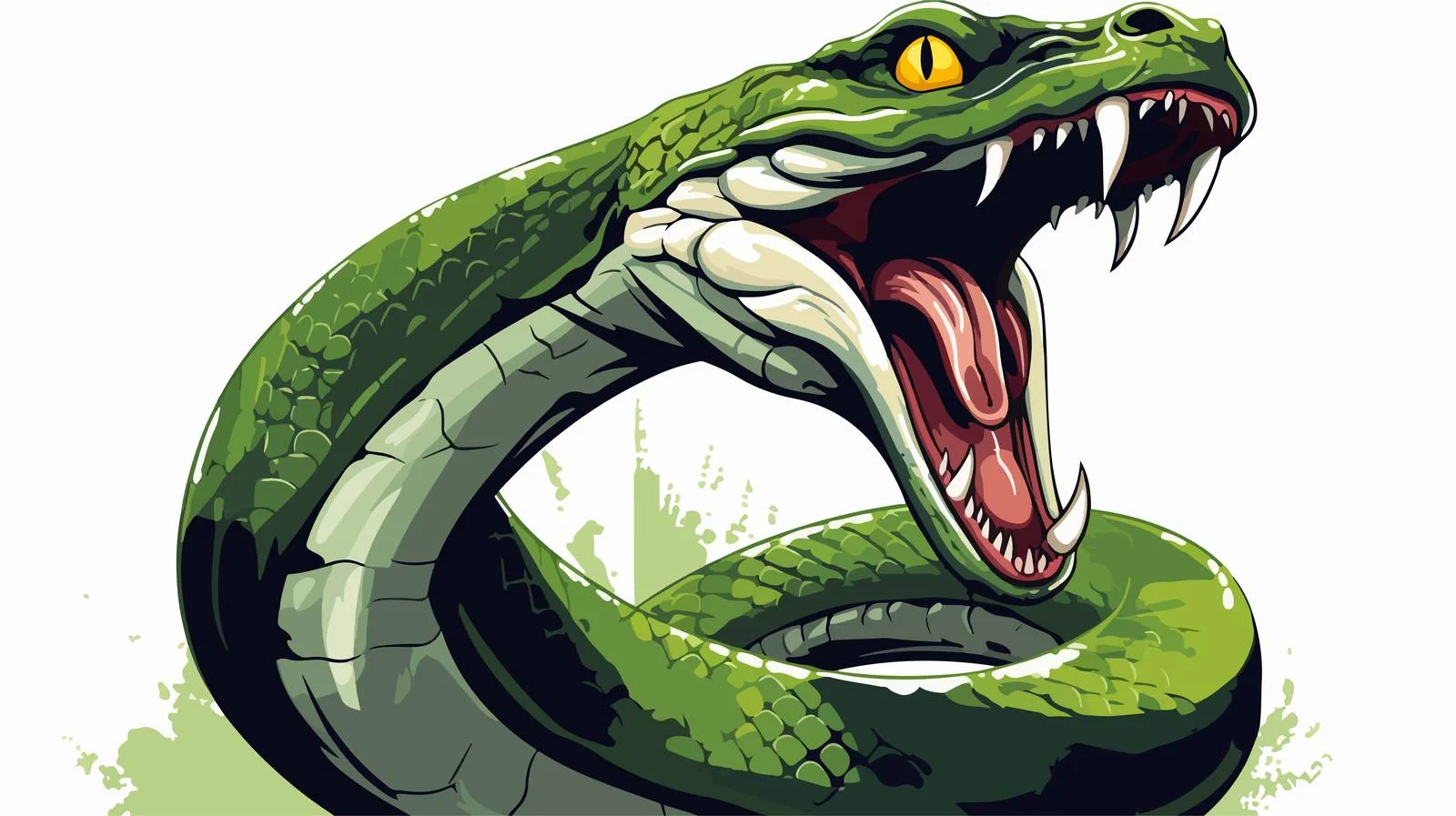 Vintage Cartoon Hissing Snake Vector Illustration — free download from Dotvec