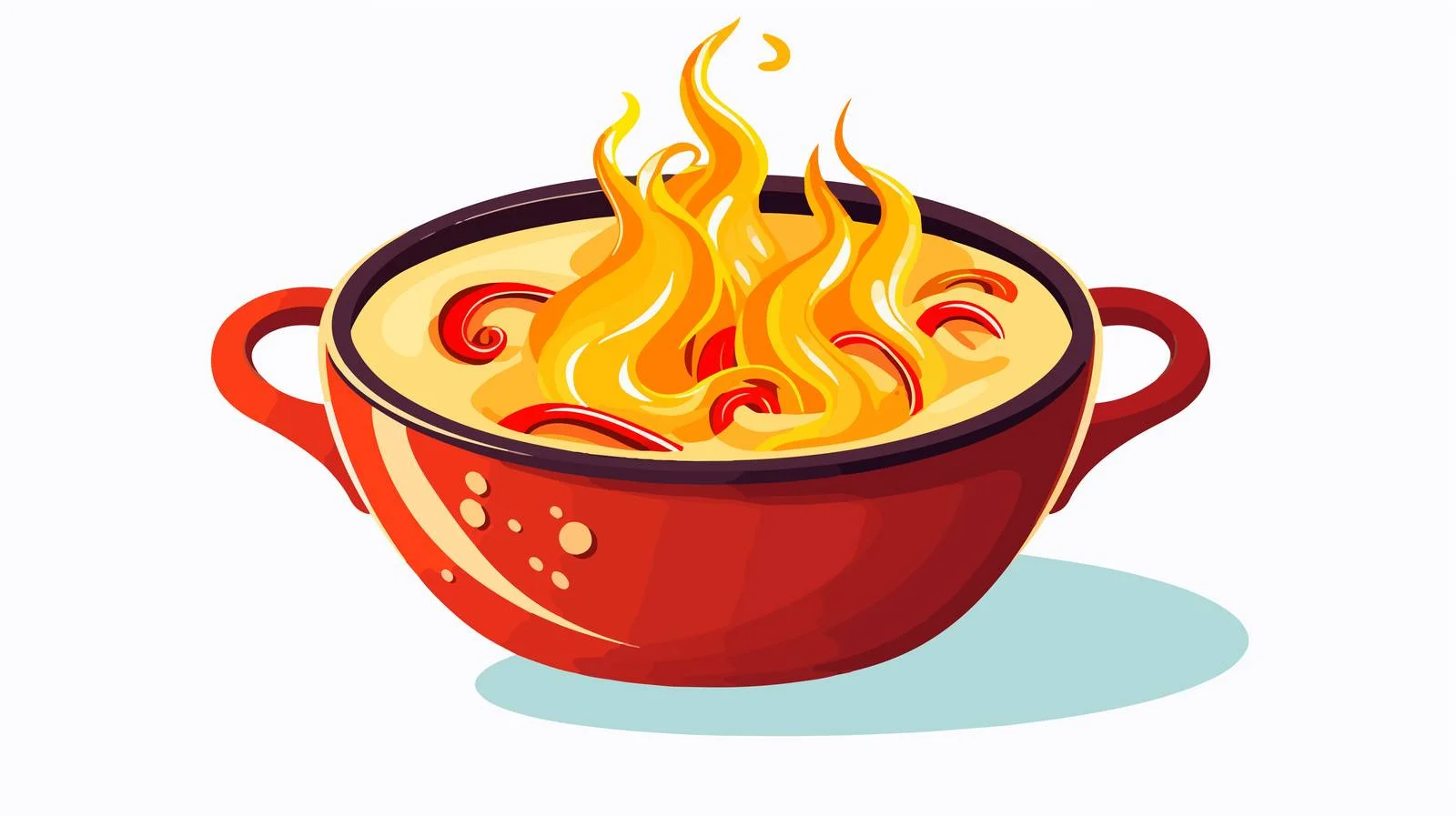 Vintage Cartoon Hot Soup Vector Illustration