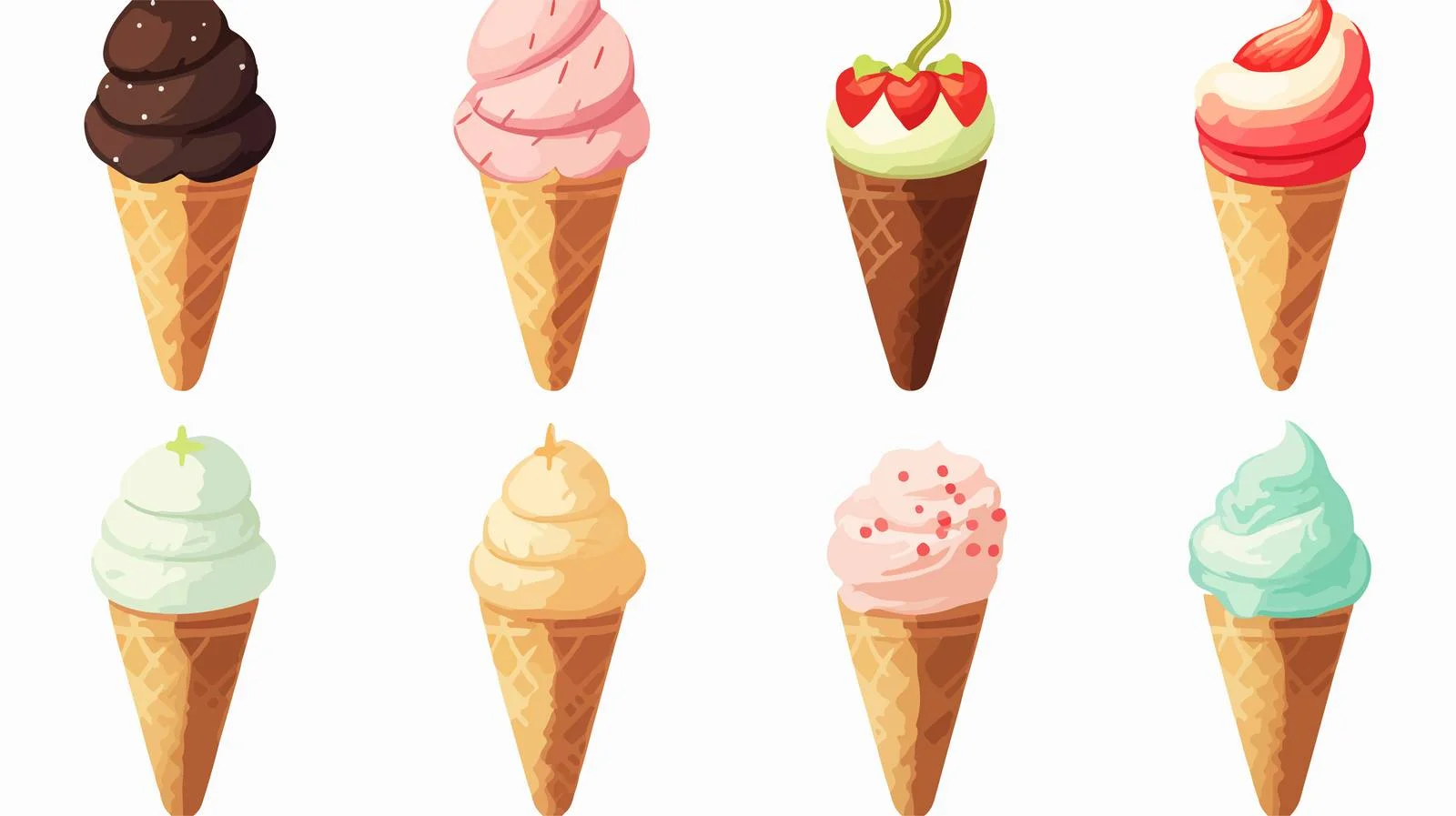Retro Cartoon Ice Cream Cone — free download from Dotvec