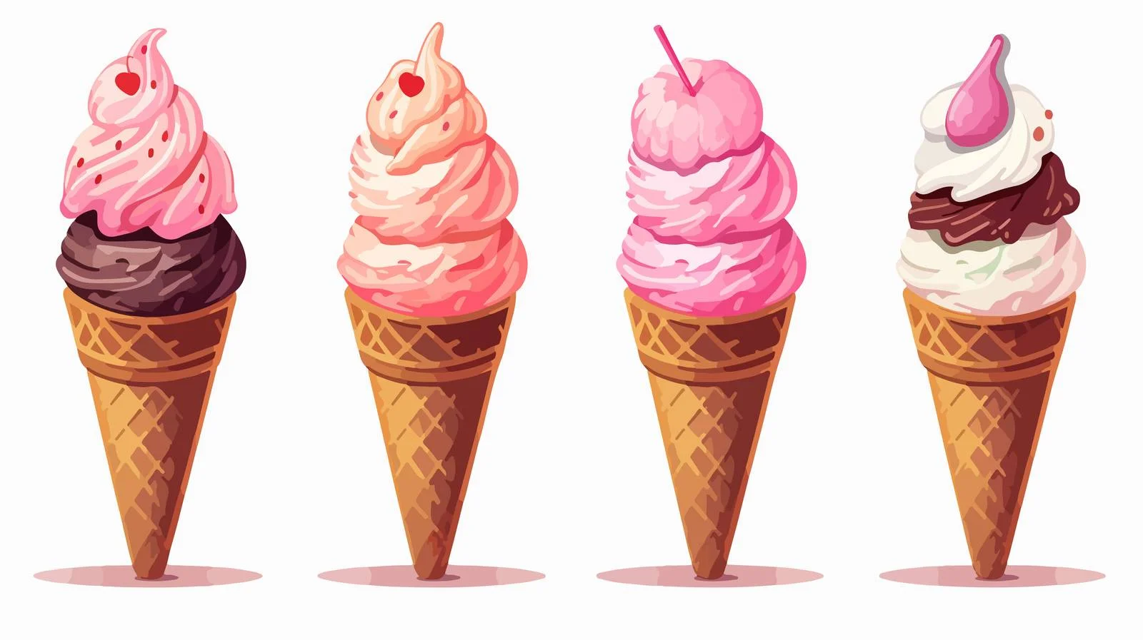 Vintage Ice Cream Cone Illustration — free download from Dotvec