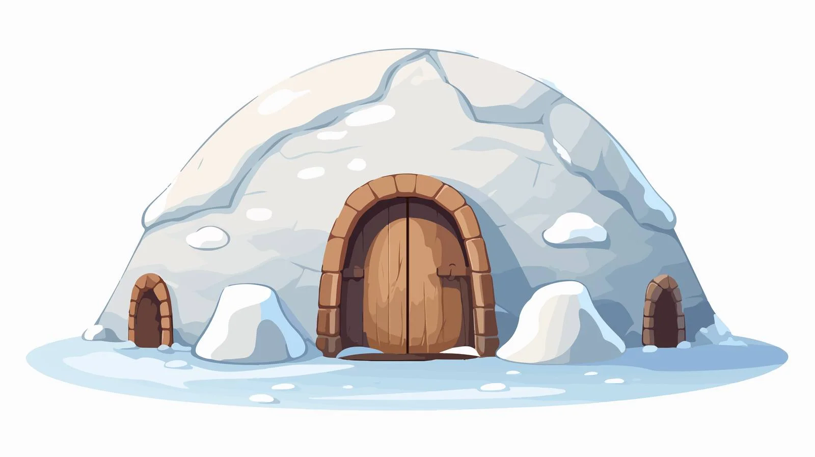 Retro Cartoon Igloo Illustration — free download from Dotvec