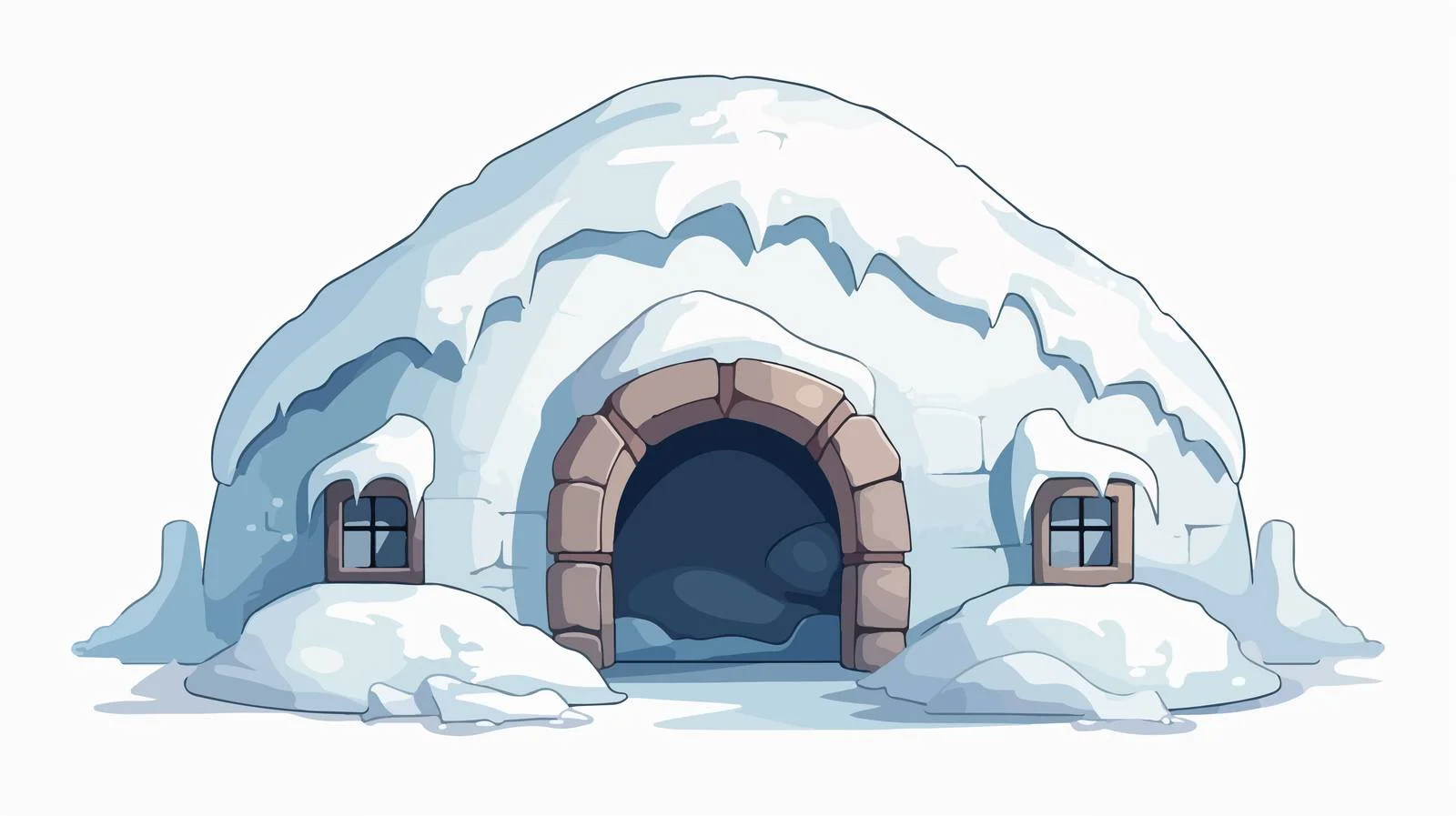 Retro Cartoon Igloo Illustration — free download from Dotvec