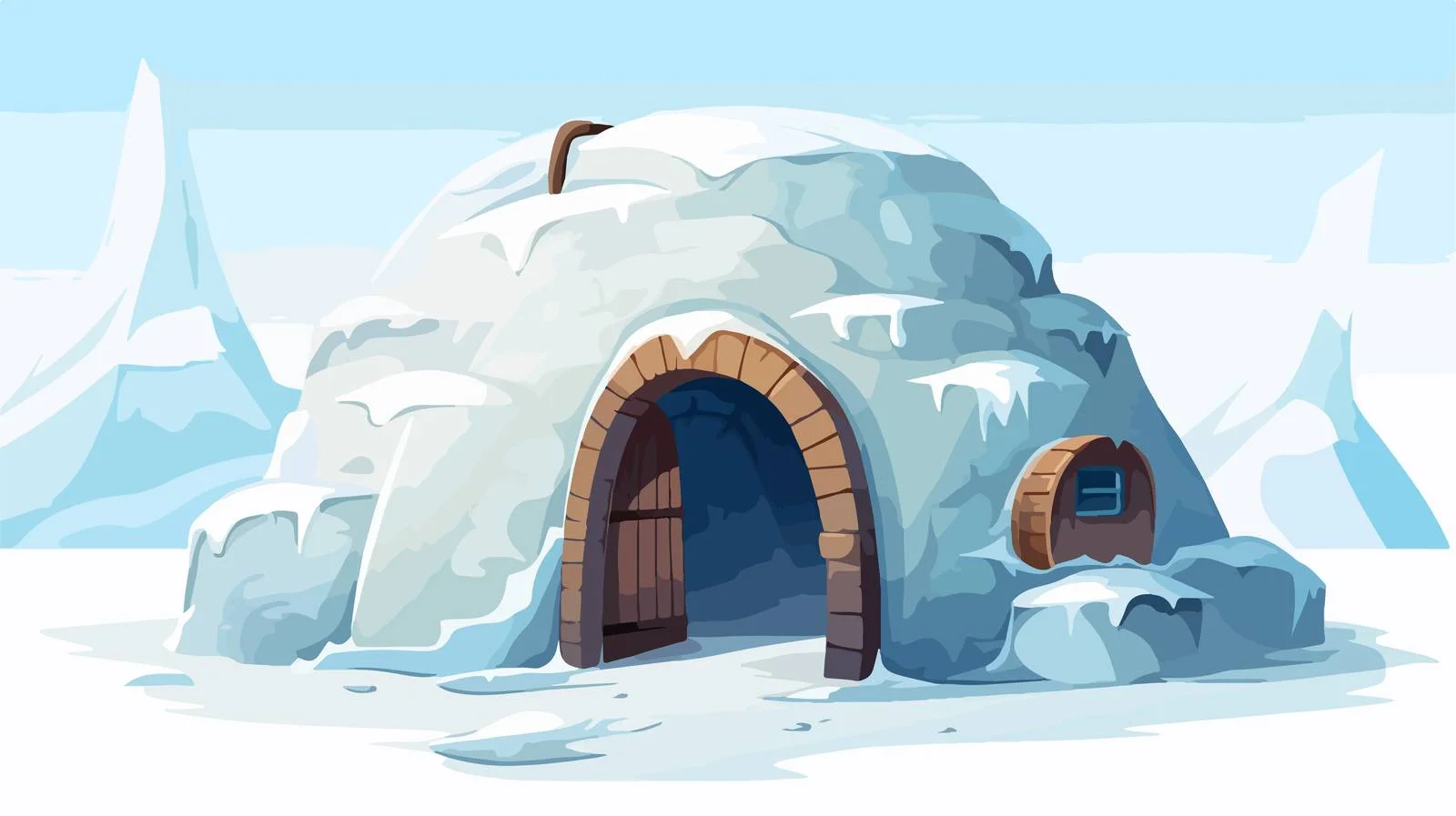 Vintage Igloo Cartoon Illustration — free download from Dotvec