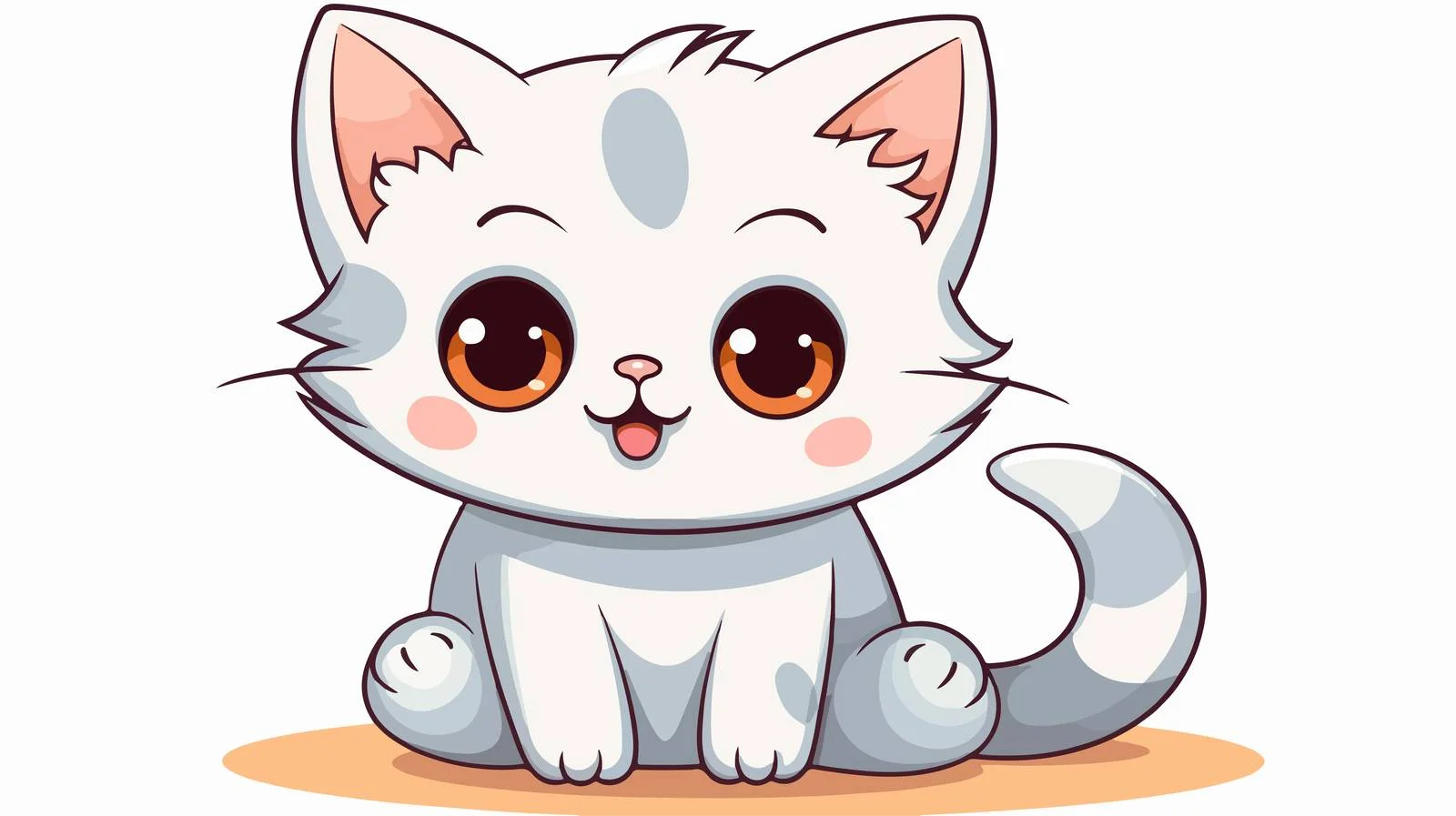 Vintage Cute Kawaii Cat Illustration — free download from Dotvec